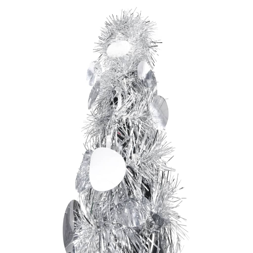 Albero Di Natale Artificiale Apribile Argento 180 Cm Pet