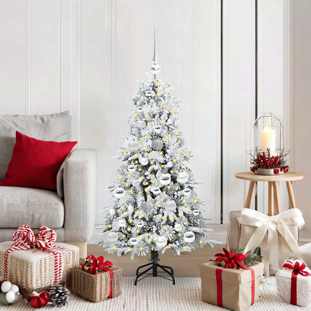 Albero Di Natale Artificiale Con Rami Pieghevoli Bianco 120 cm