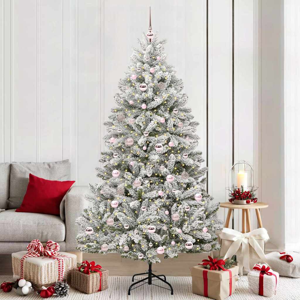 Albero Di Natale Artificiale Con 300 Led Verde E Bianco 210 cm