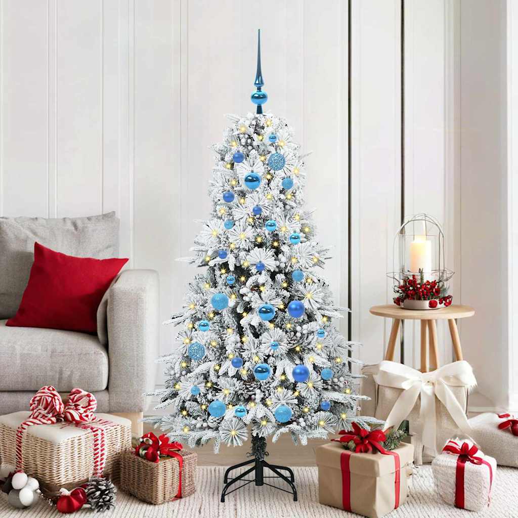 Albero Di Natale Artificiale Con Rami Pieghevoli Bianco 150 cm