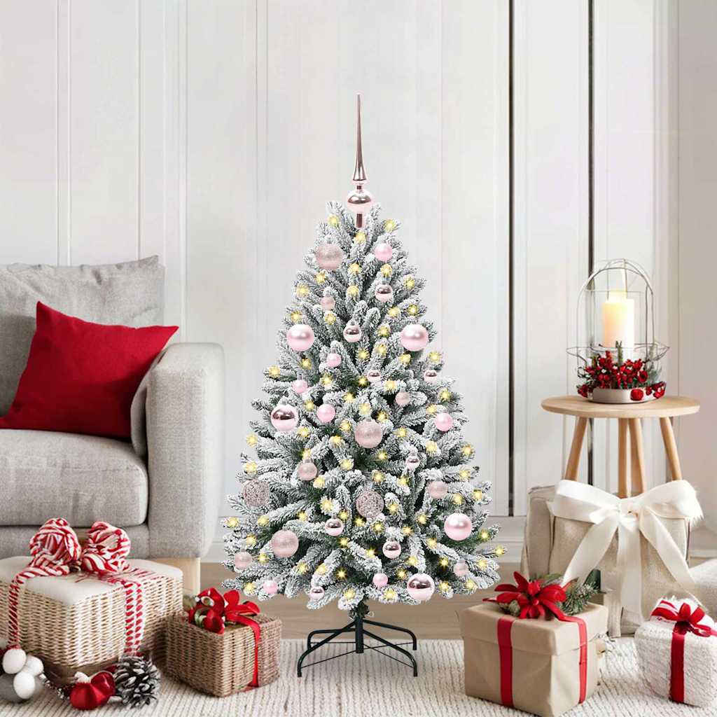 Albero Di Natale Artificiale Con 150 Led Verde E Bianco 120 cm