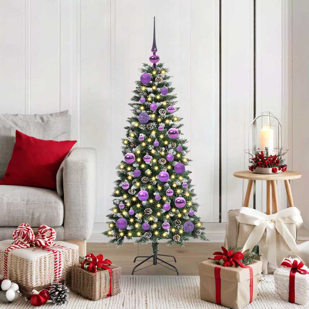 Albero Di Natale Artificiale Con 150 Led Verde 120 cm