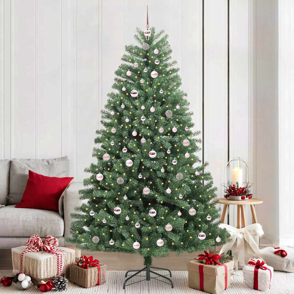 Albero Di Natale Artificiale Con Rami Pieghevoli Verde 210 cm