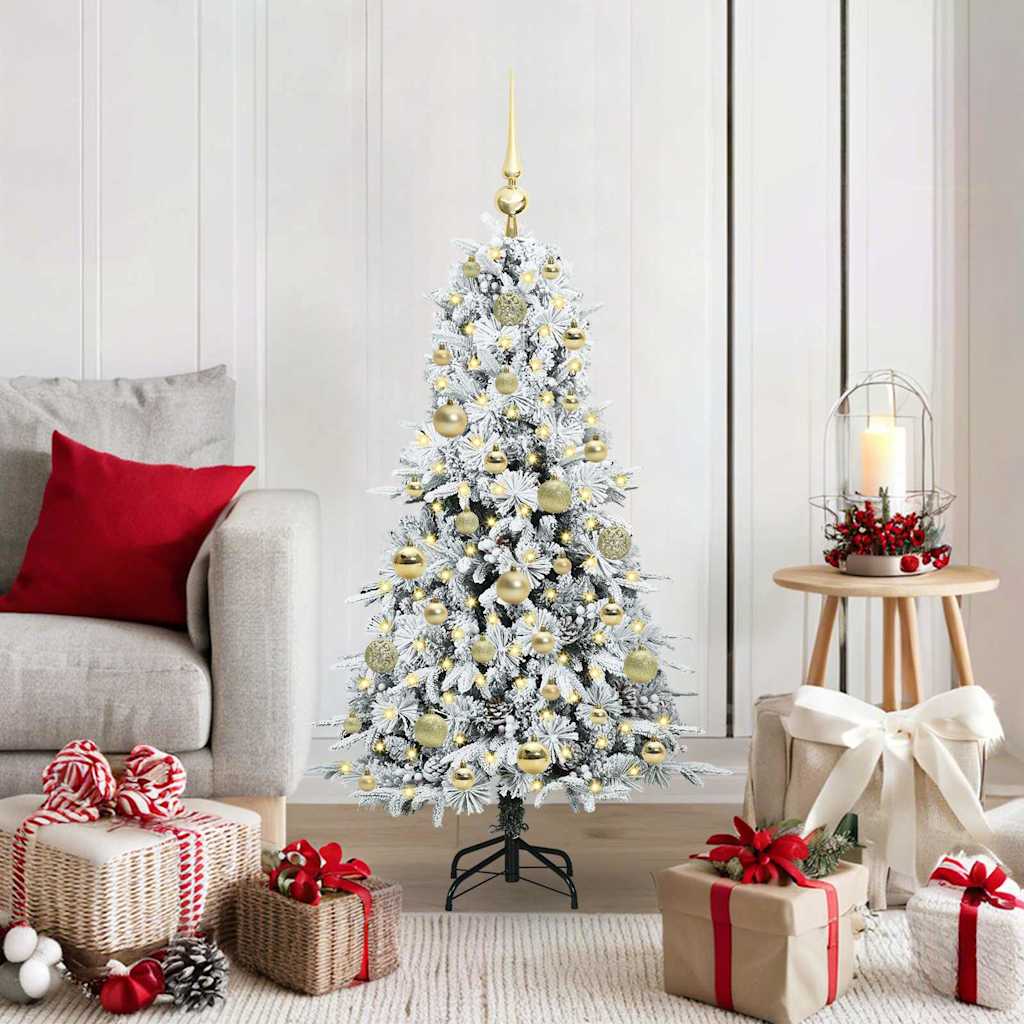 Albero Di Natale Artificiale Con Rami Pieghevoli Bianco 120 cm