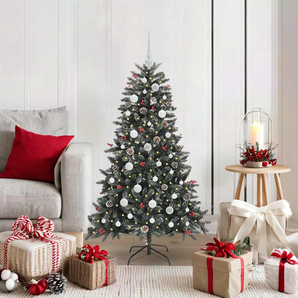 Albero Di Natale Artificiale Con 150 Led Verde 120 cm