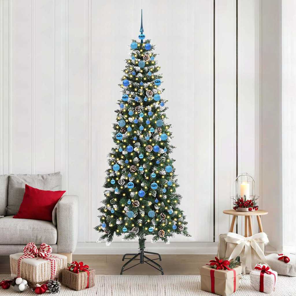 Albero Di Natale Artificiale Con 300 Led Verde 210 cm
