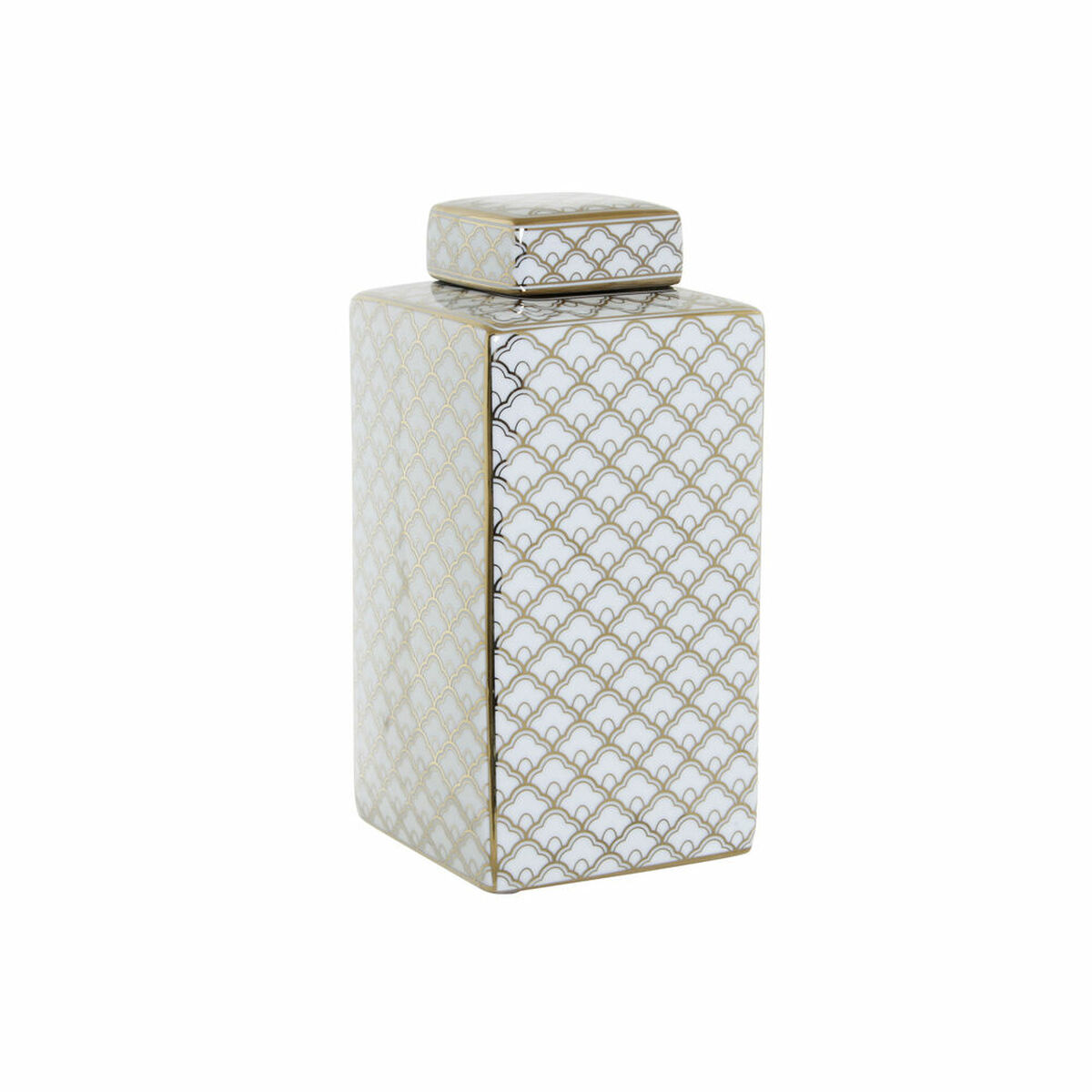 Vaso Dkd Home Decor 14,5 X 14,5 X 30 Cm Porcellana Dorato Bianco