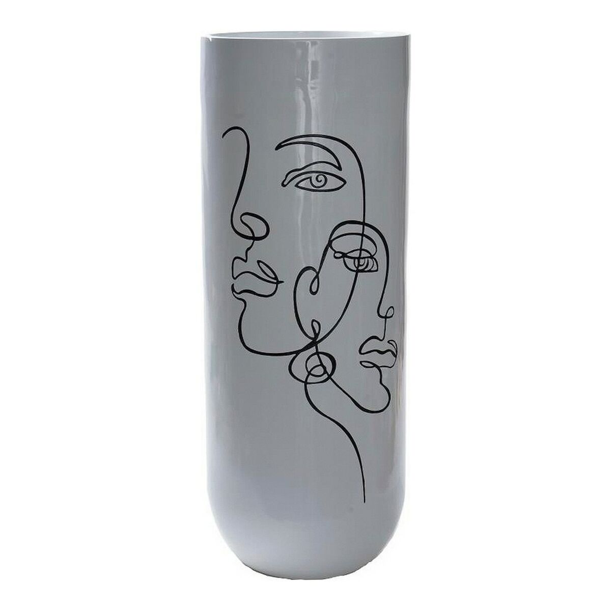 Vaso Dkd Home Decor Abstract Bianco Resina Moderno (35 X 35 X 90 Cm)