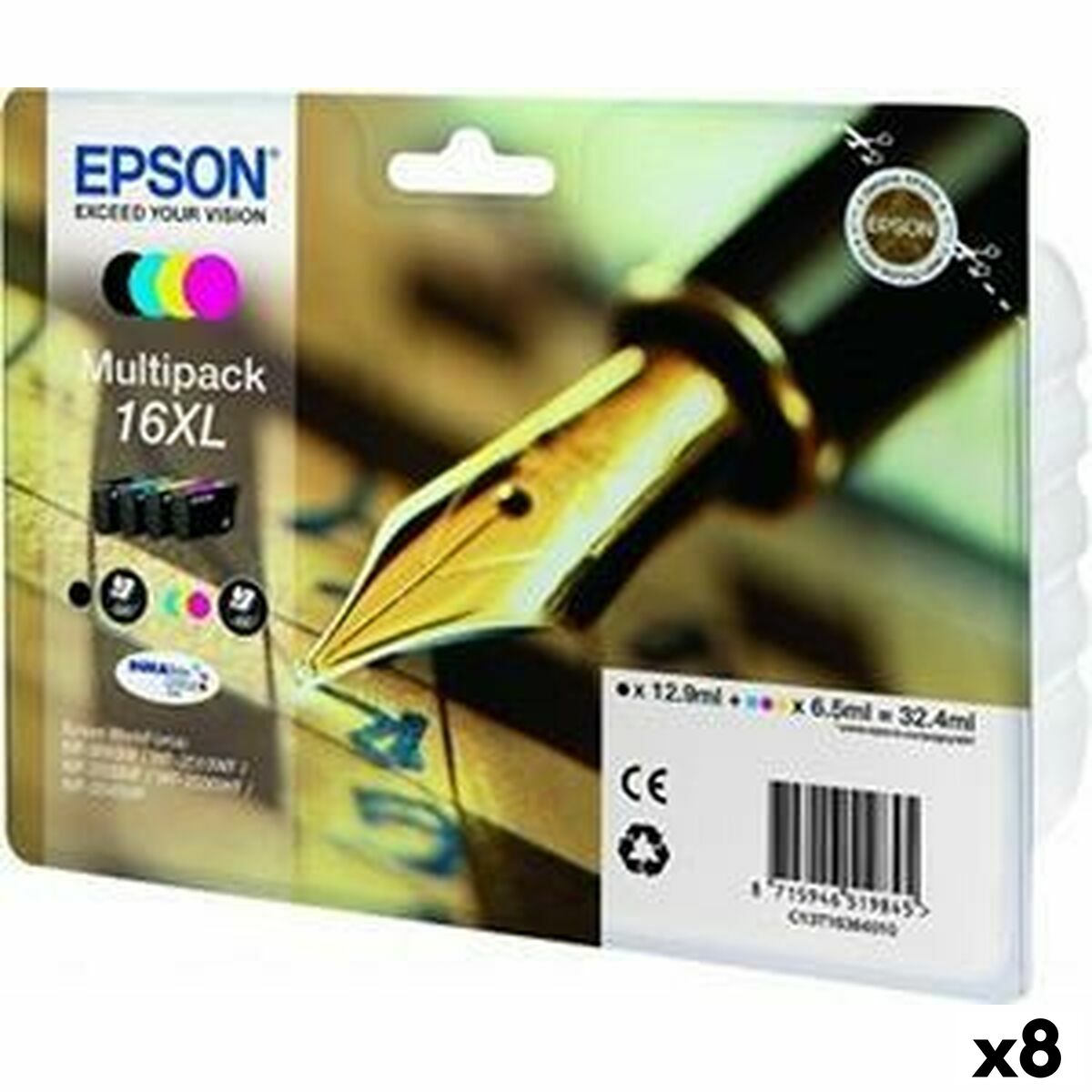 Cartuccia Ad Inchiostro Originale Epson Durabrite Ultra Ink - Nº16xl Nero/ciano/magenta/giallo (8 Unità)