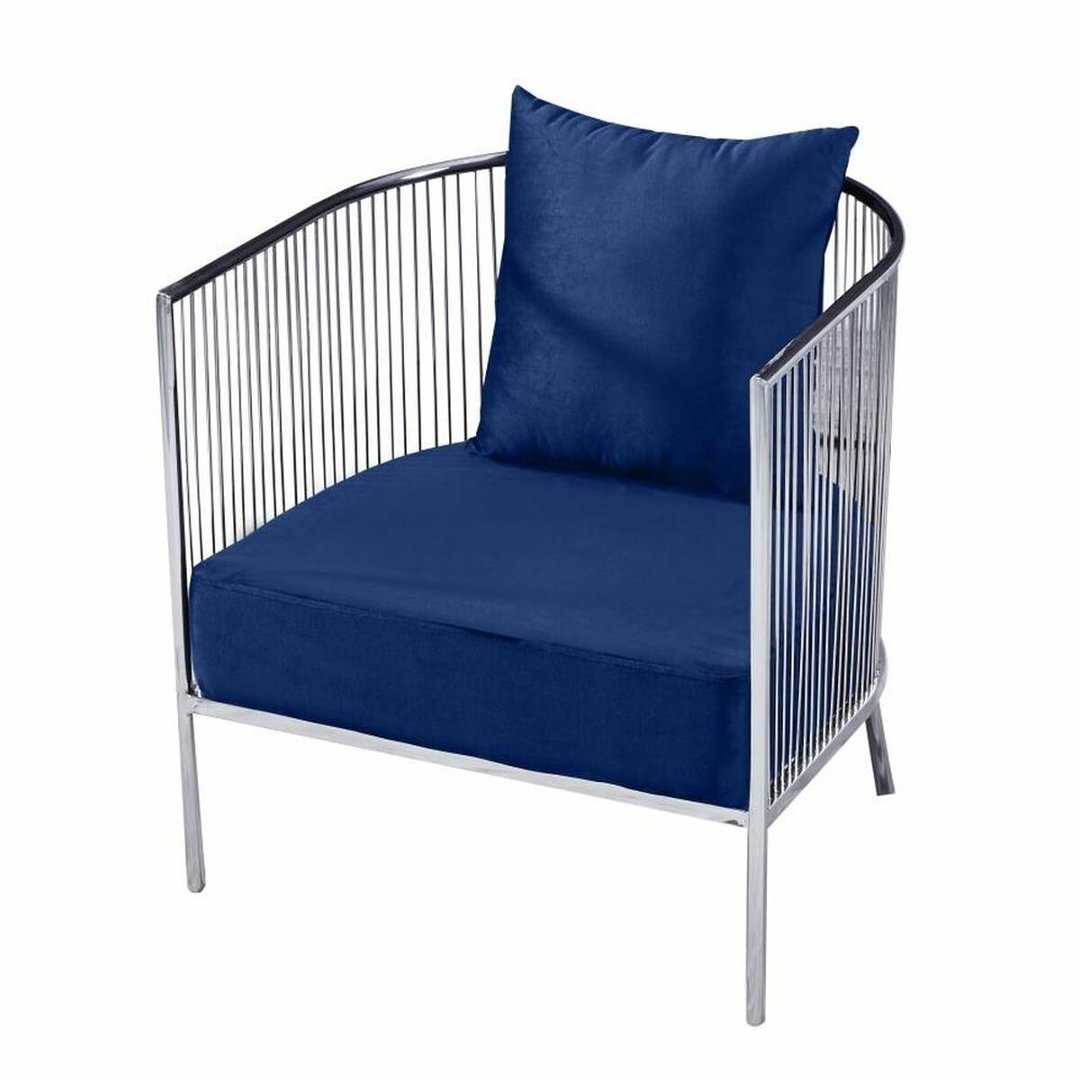 Poltrona Dkd Home Decor Poliestere Acciaio Blu Marino (66 X 69 X 70 Cm)