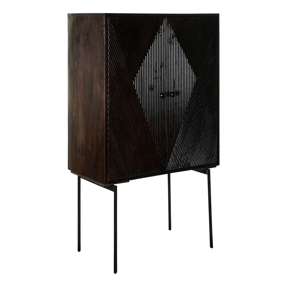 Credenza Dkd Home Decor Nero Marrone Scuro Metallo Legno Di Mango 84 X 43 X 153,5 cm