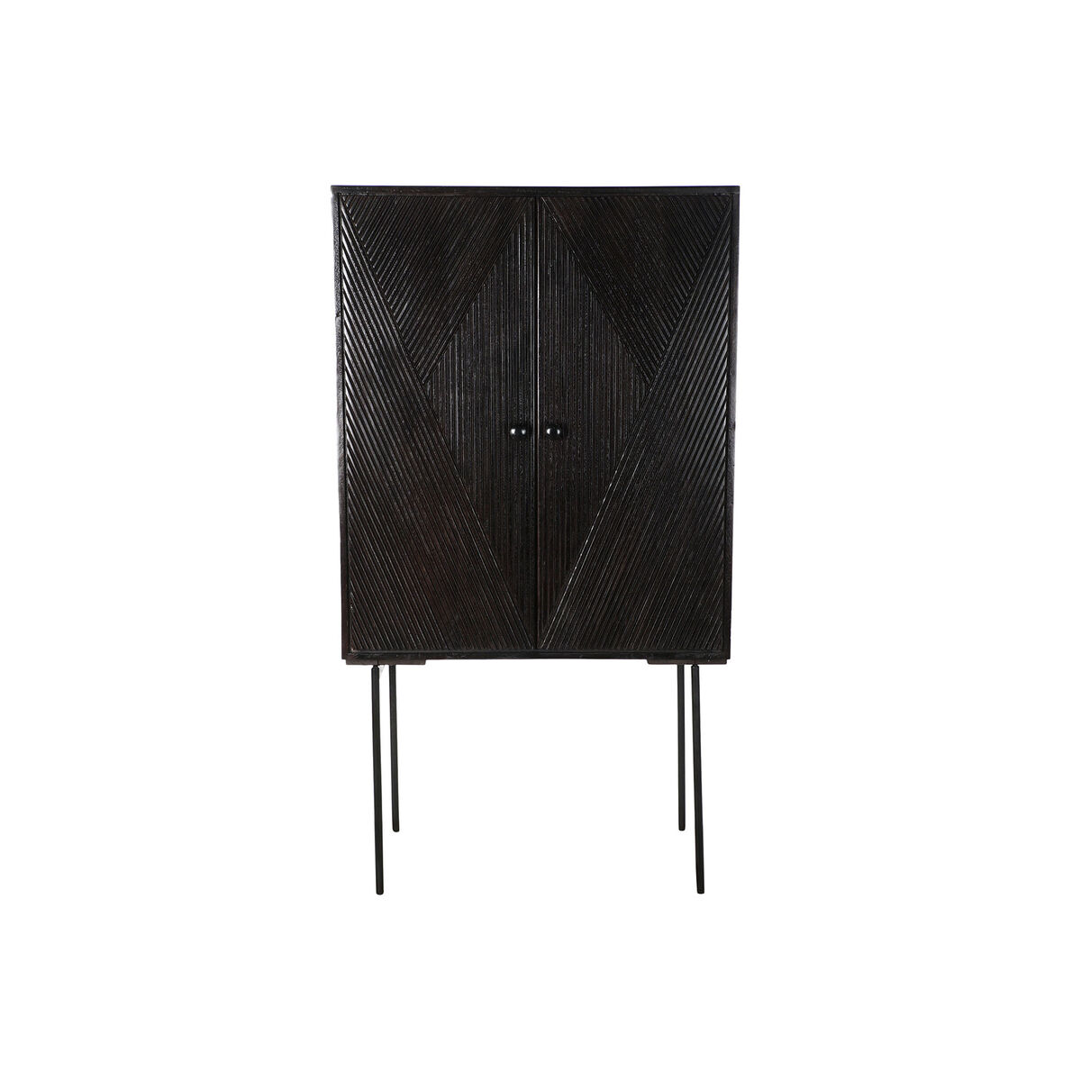 Credenza Dkd Home Decor Nero Marrone Scuro Metallo Legno Di Mango 84 X 43 X 153,5 cm - Image 5