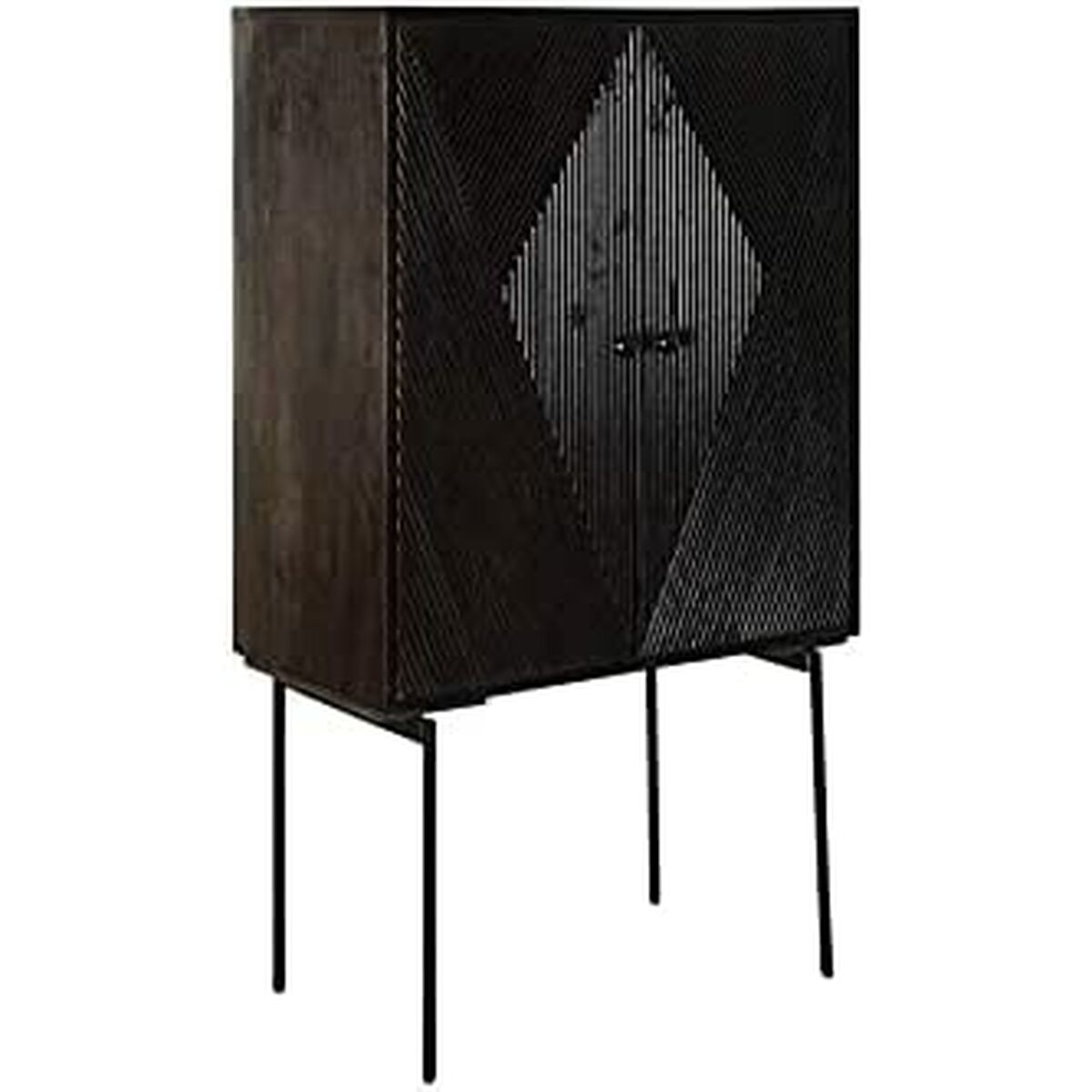 Credenza Dkd Home Decor Nero Marrone Scuro Metallo Legno Di Mango 84 X 43 X 153,5 cm - Image 6
