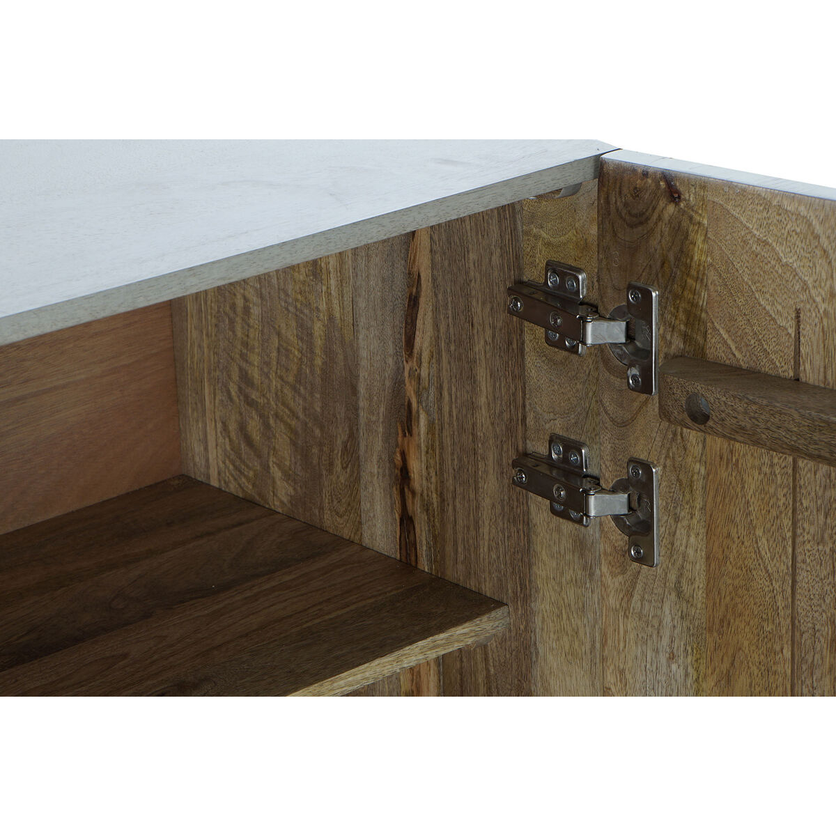 Credenza Dkd Home Decor Grigio Dorato Metallo Legno Di Mango 160 X 45 X 75 cm - Image 6