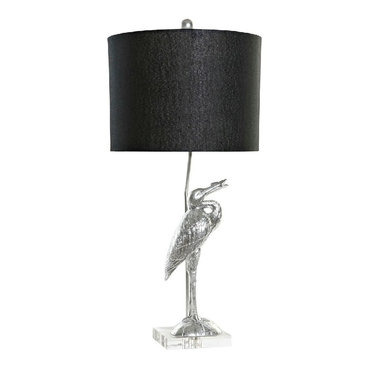 Lampada Da Tavolo Dkd Home Decor Nero Argento Poliestere Acrilico Resina 220 V 60 W (33 X 33 X 74 Cm)