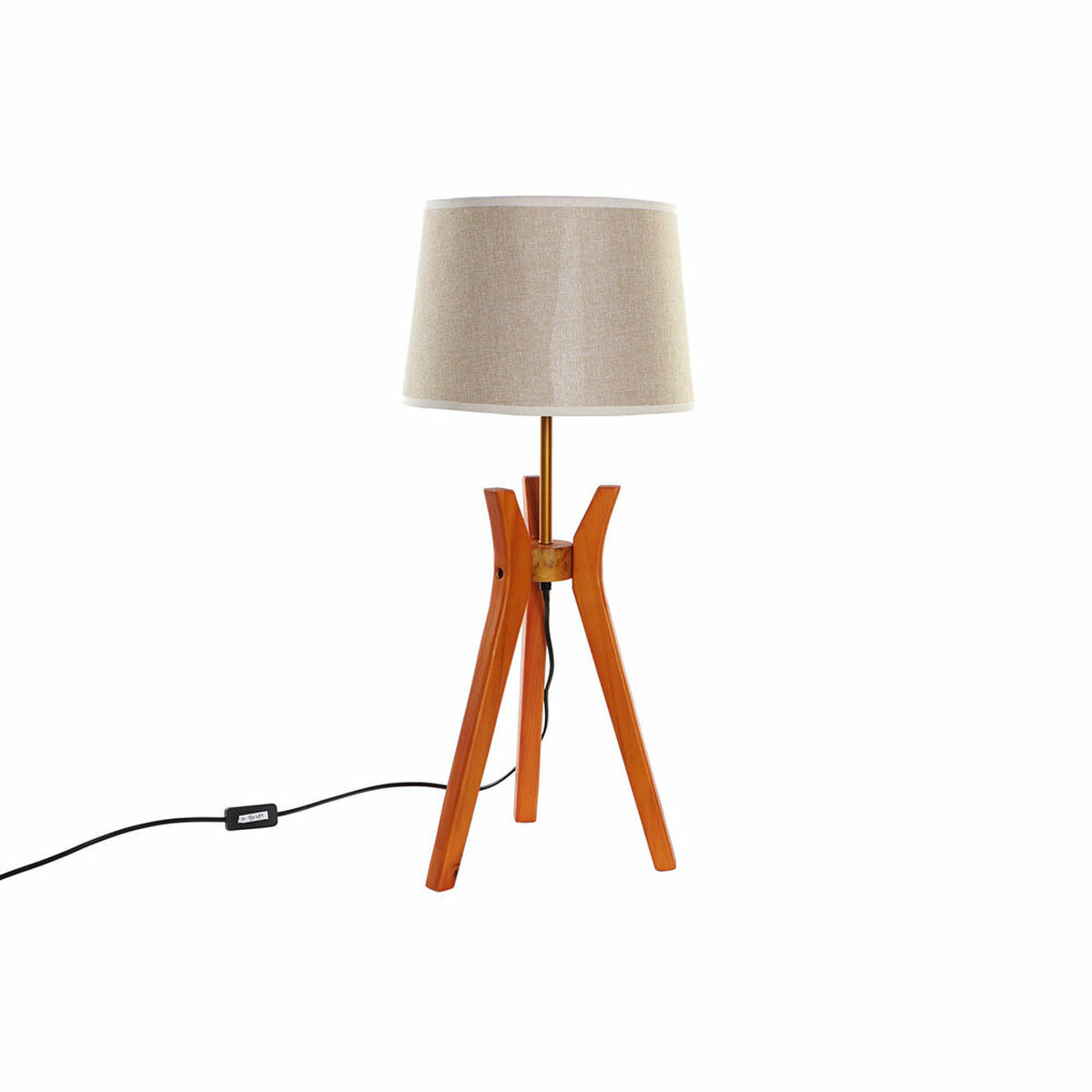 Lampada Da Tavolo Dkd Home Decor 8424001807871 Beige Legno Marrone Poliestere 220 V 50 W (30 X 30 X 69 Cm)