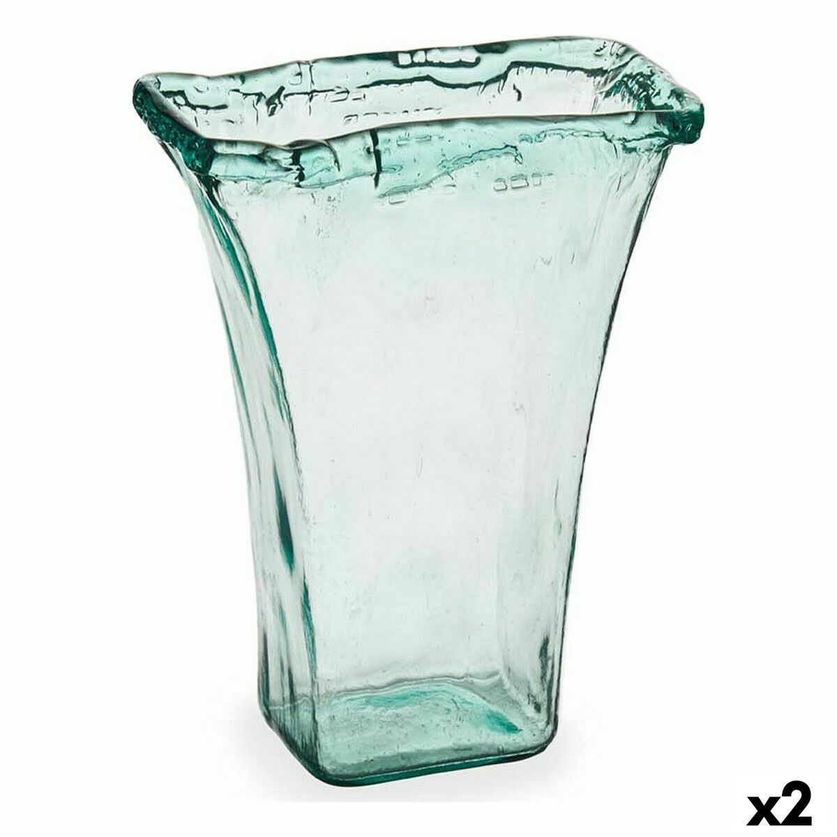 Vaso Gift Decor Trasparente Cristallo Vetro Riciclato 27 X 34,5 X 14 Cm (2 Unità)