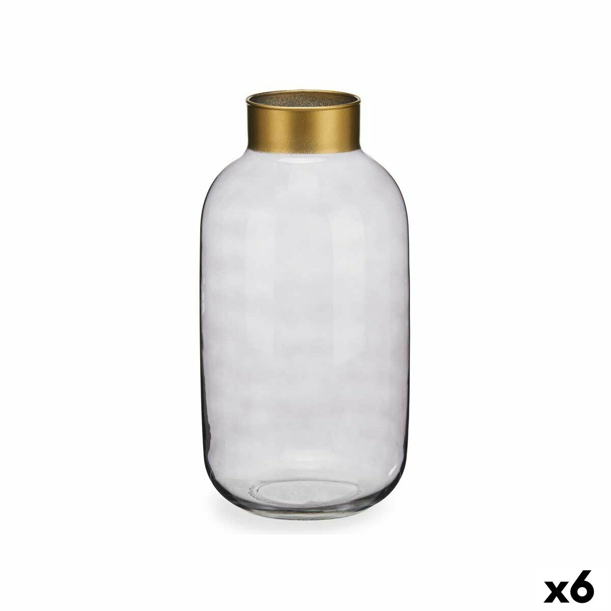 Vaso Gift Decor Grigio Dorato Vetro 14,5 X 29,5 X 14,5 Cm (6 Unità)