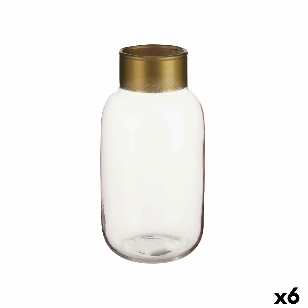 Vaso Gift Decor Rosa Dorato Vetro 11,5 X 24 X 11,5 Cm (6 Unità)