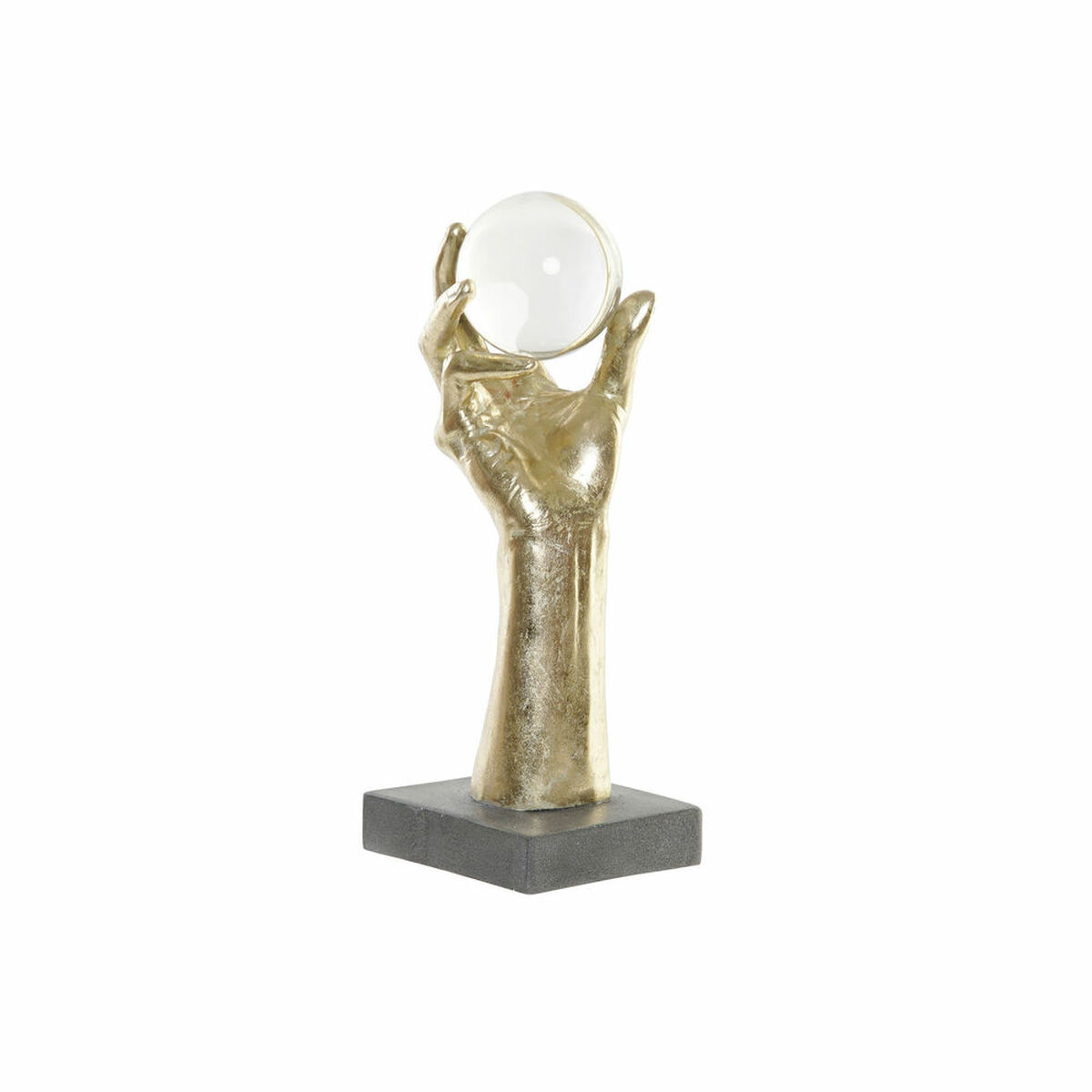 Statua Decorativa Dkd Home Decor Nero Dorato Mano 13,5 X 13,5 X 36 cm