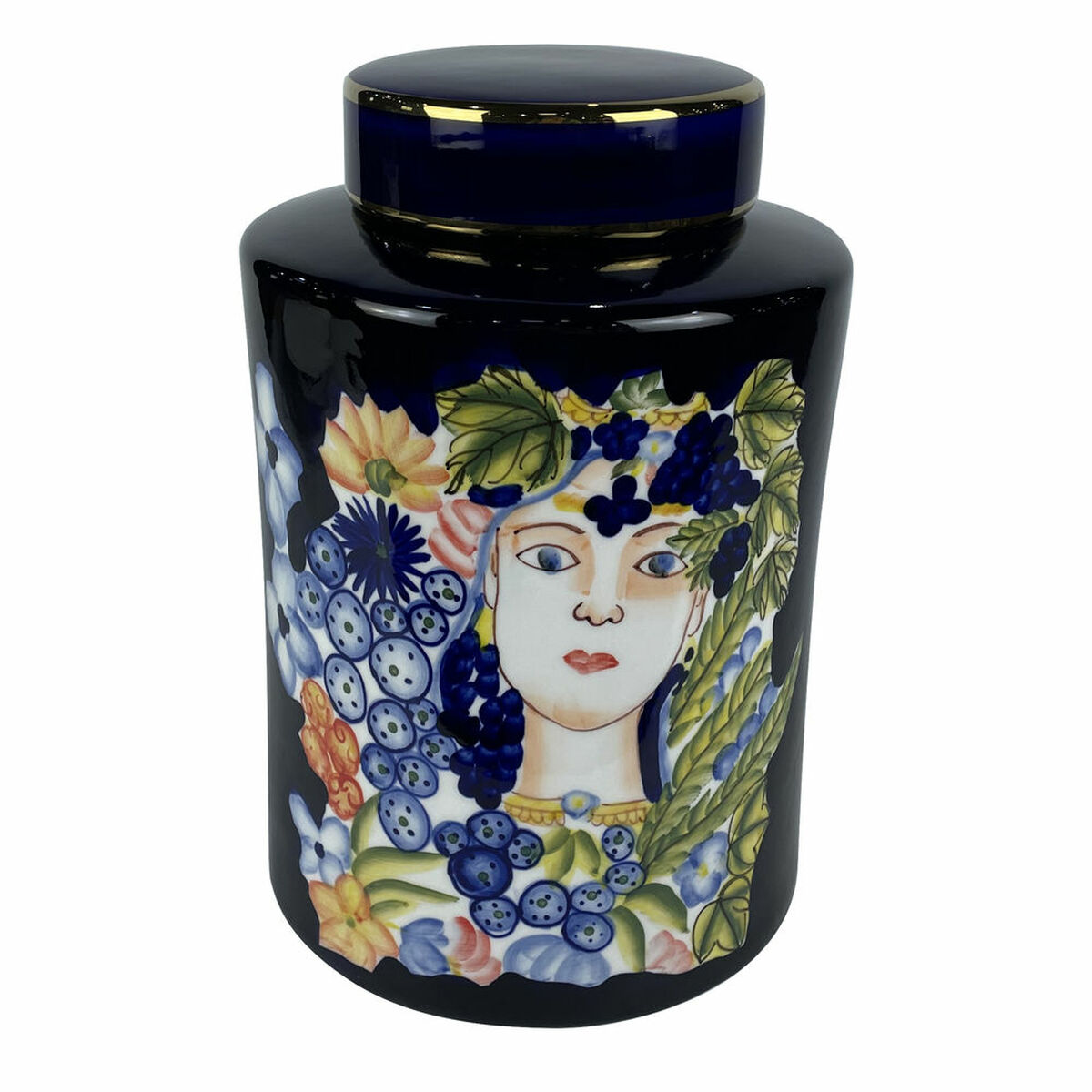 Vaso Dkd Home Decor S3020488 Viso Porcellana Nero Multicolore Shabby Chic (21 X 21 X 31 Cm)