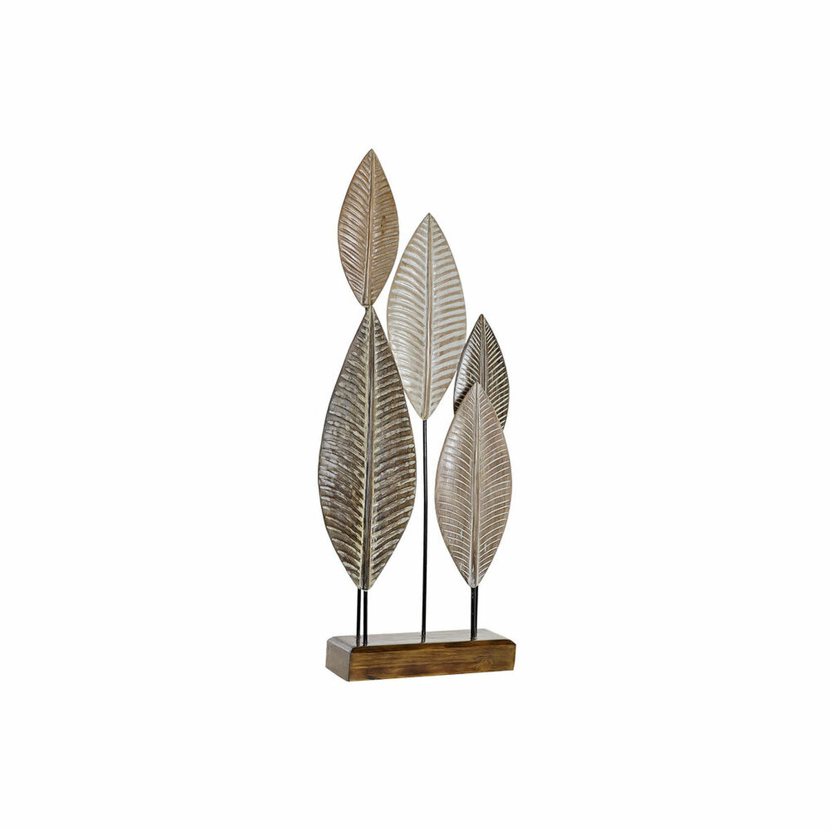 Statua Decorativa Dkd Home Decor 8424001848164 Fogli Naturale Beige Marrone Ferro Bambù (33 X 10 X 81 Cm)