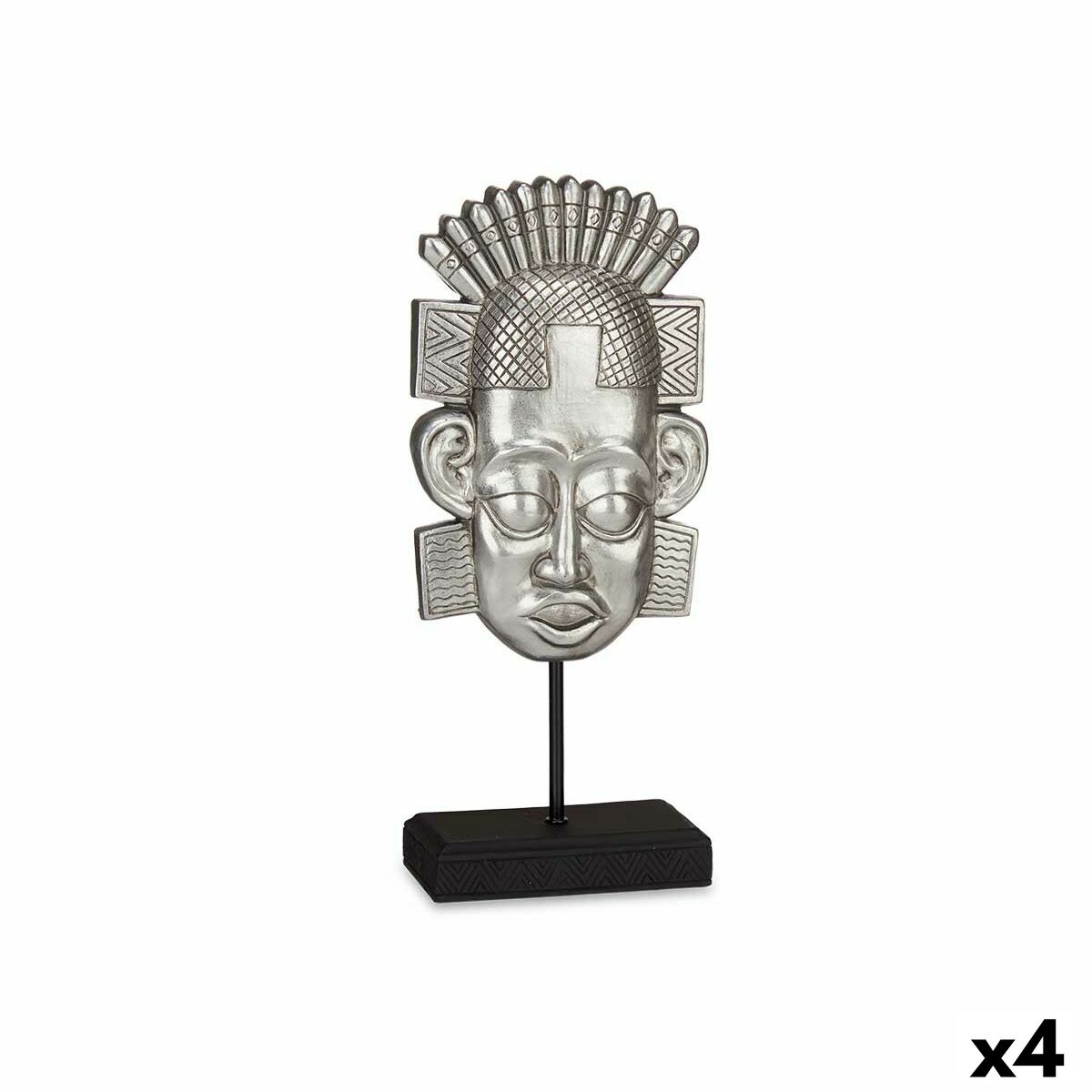 Statua Decorativa Gift Decor Argentato Argento Indiano 17,5 X 36 X 10,5 Cm (4 Unità)