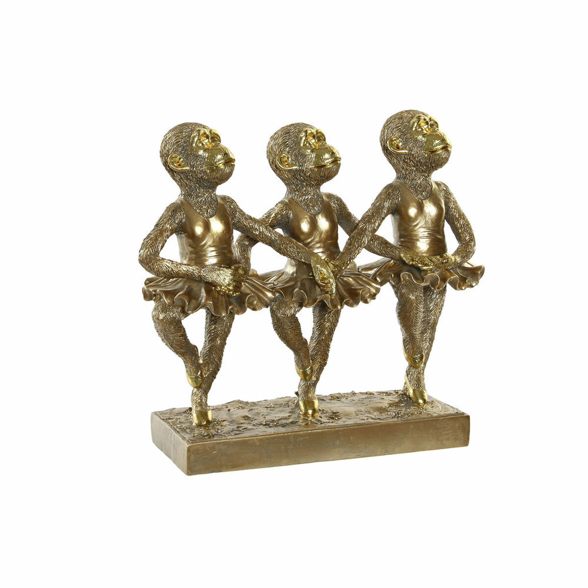 Statua Decorativa Dkd Home Decor FZ-95092 Dorato Coloniale Scimmia Scimmie 32,5 X 12,5 X 29 cm