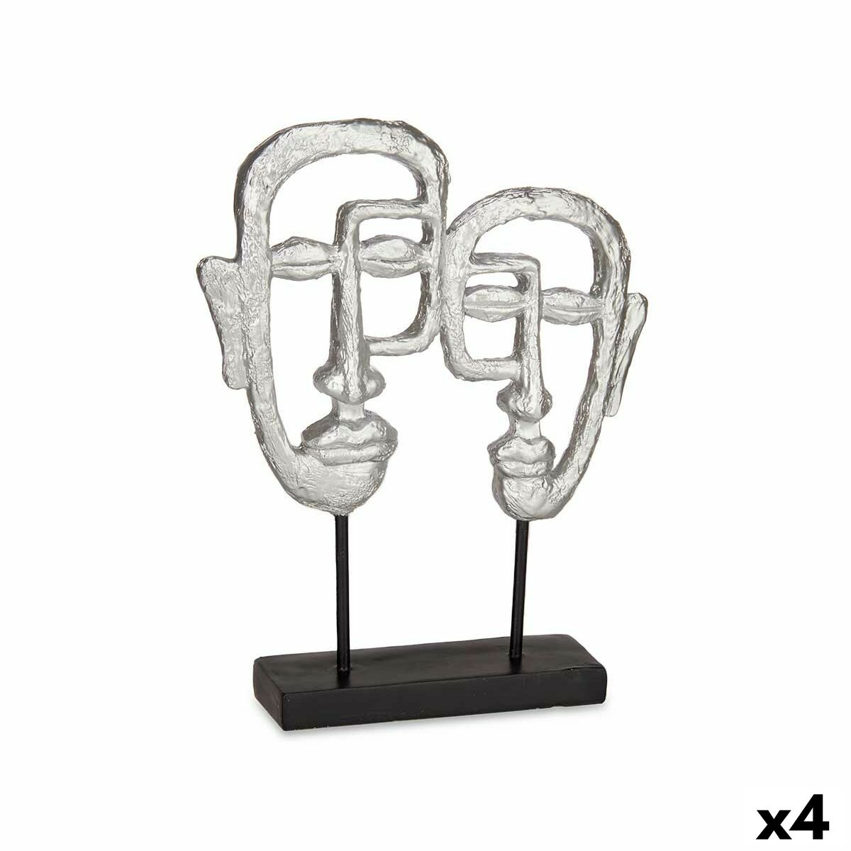 Statua Decorativa Gift Decor Argentato Argento Viso 27 X 32,5 X 10,5 Cm (4 Unità)