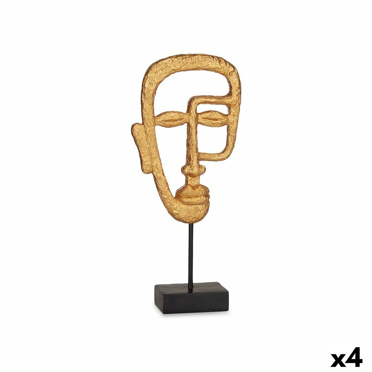 Statua Decorativa Gift Decor Dorato Viso 19,5 X 38 X 10,5 Cm (4 Unità)