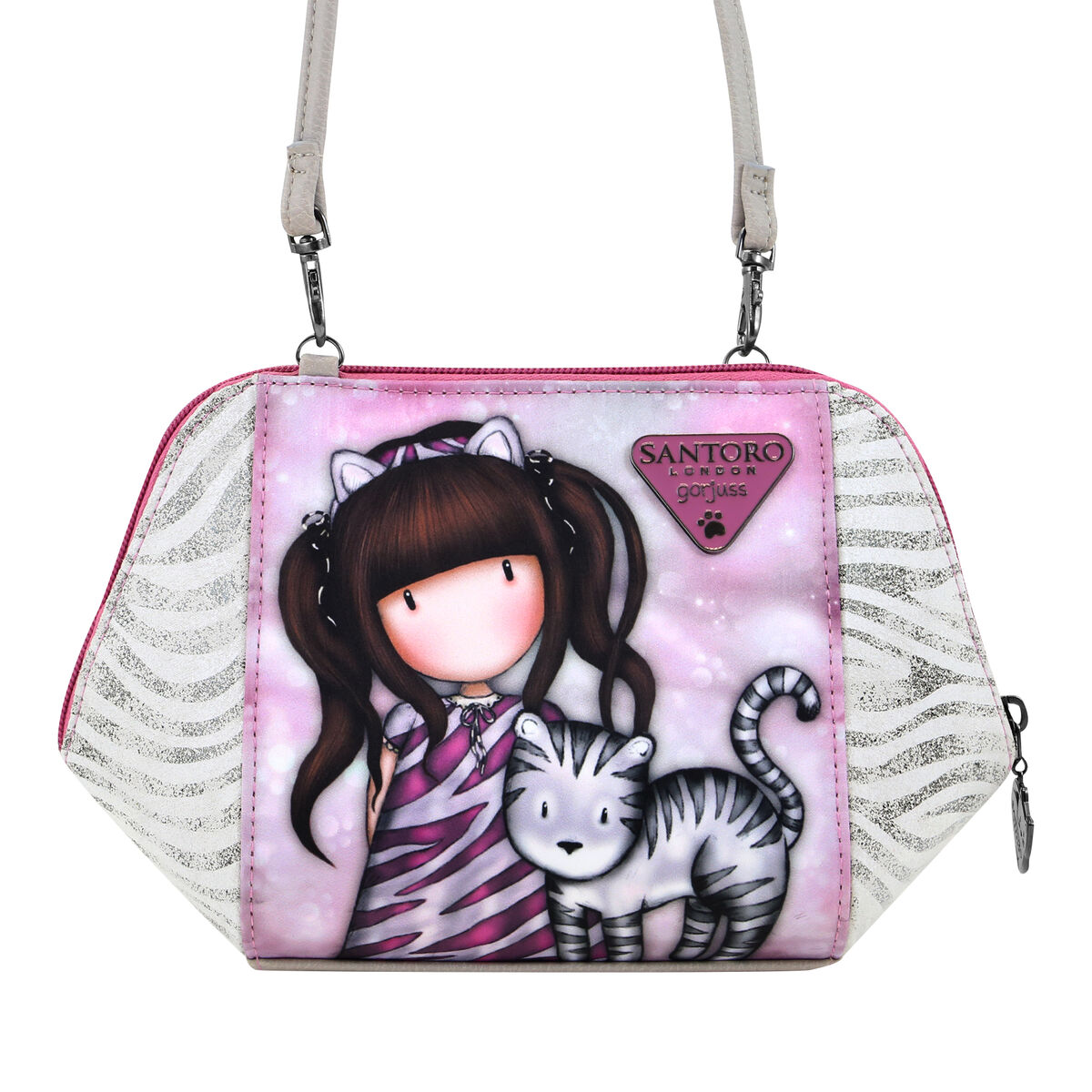 Borsa A Tracolla Gorjuss Ruby Wild Grigio (26 X 15,5 X 9,5 Cm)