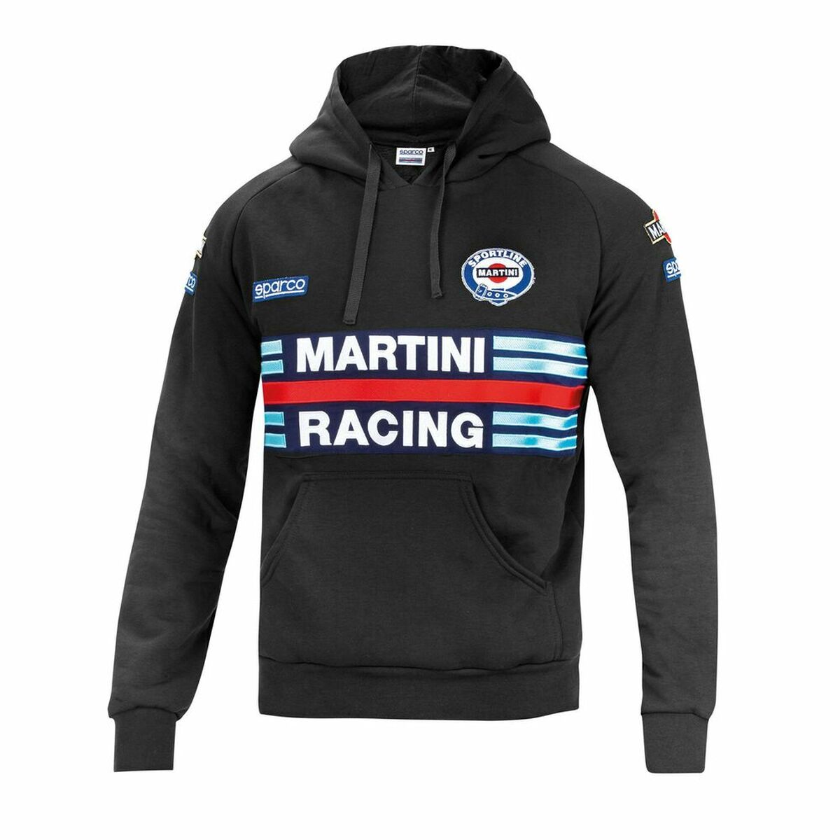 Felpa Con Cappuccio Uomo Sparco Martini Racing Nero