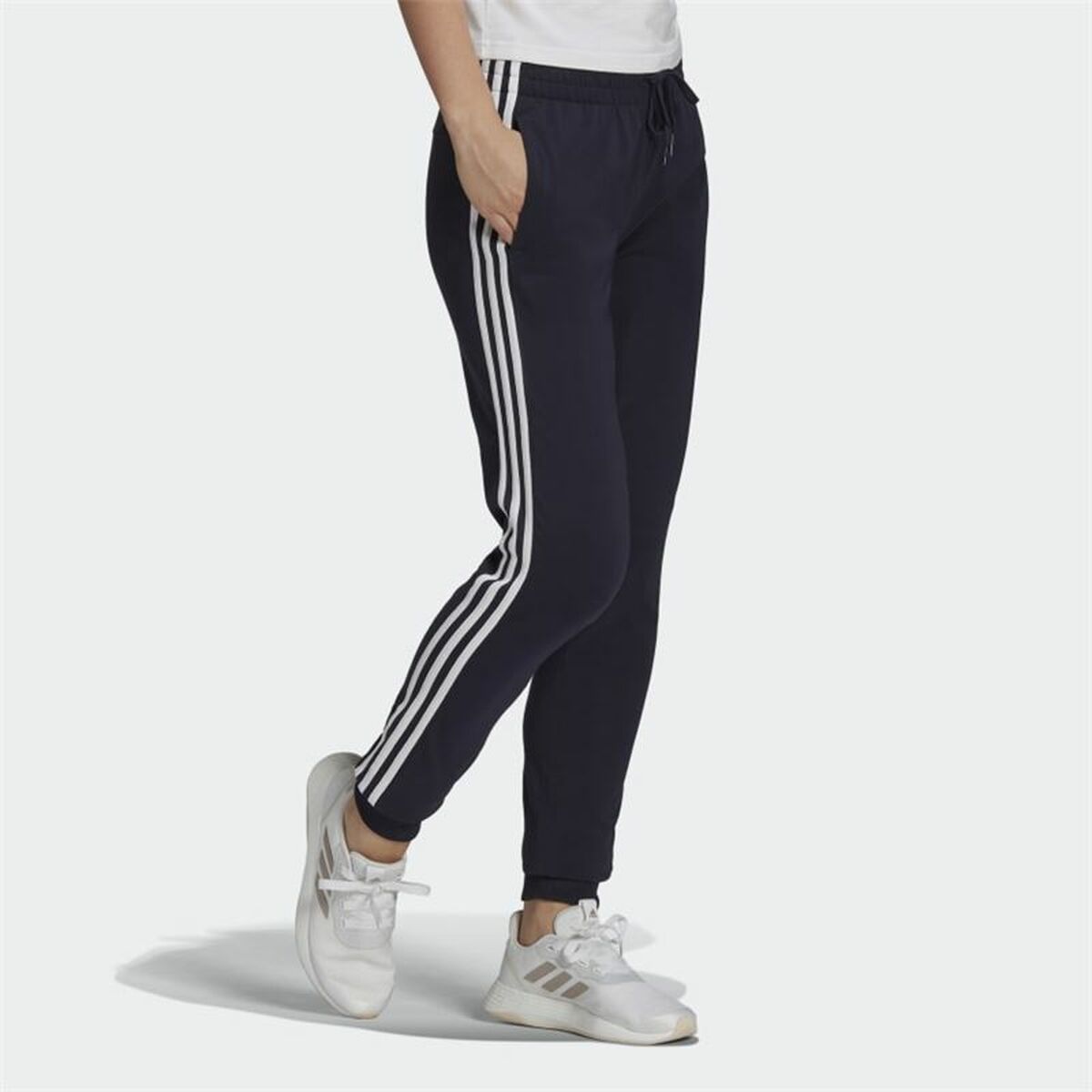 Pantalone Di Tuta Per Adulti Adidas Essentials 3 Stripes Donna Azzurro Taglia:m - Image 4