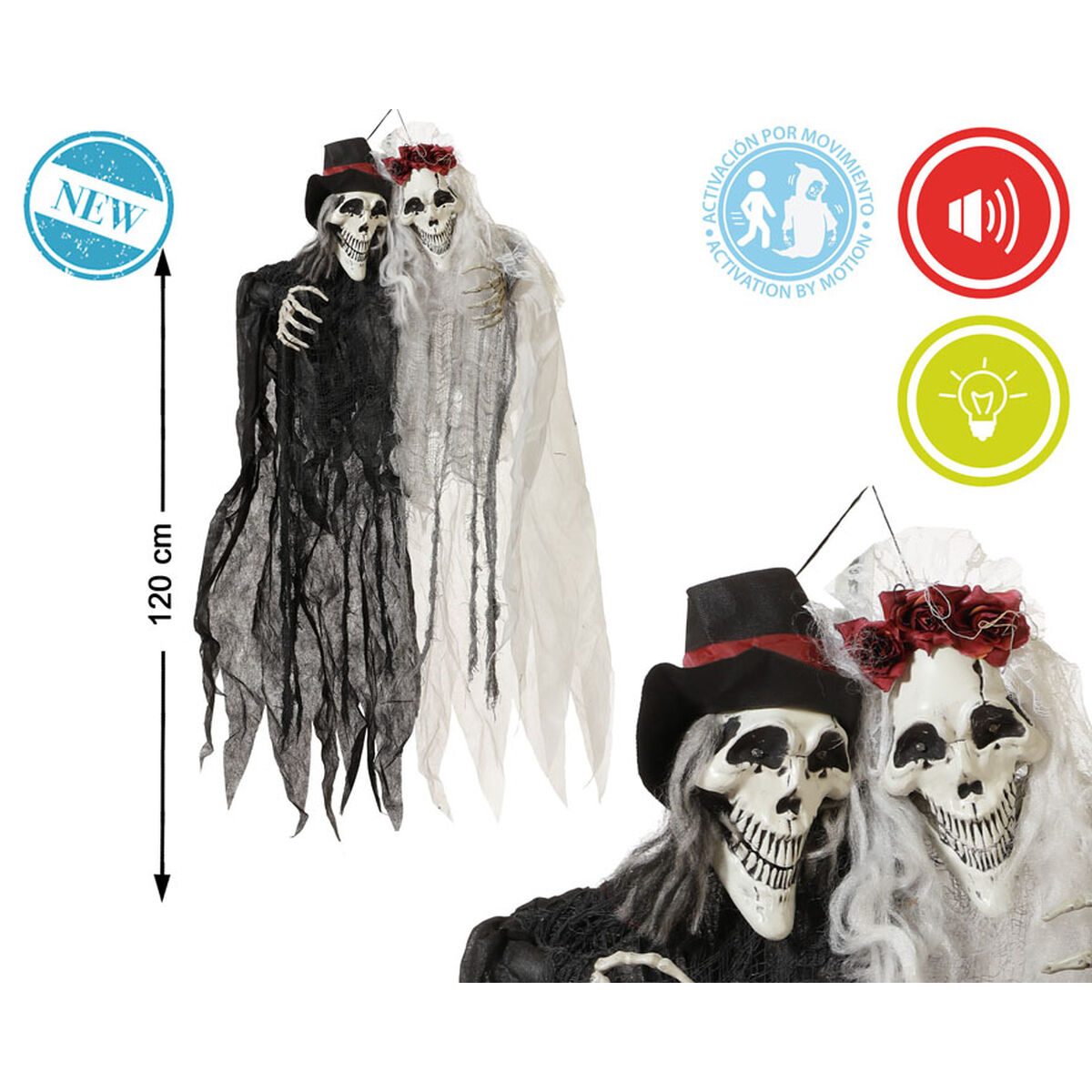 Decorazione Per Halloween Scheletro 120 X 60 cm