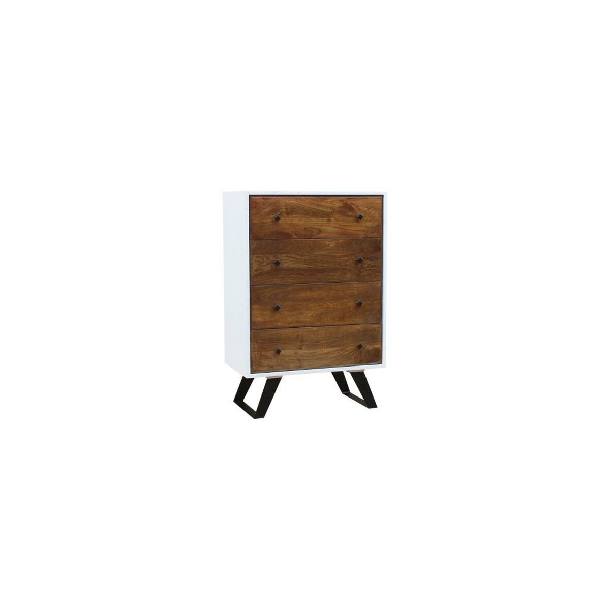 Cassettiera Dkd Home Decor Bianco 70 X 40 X 105 Cm Metallo Legno Di Mango