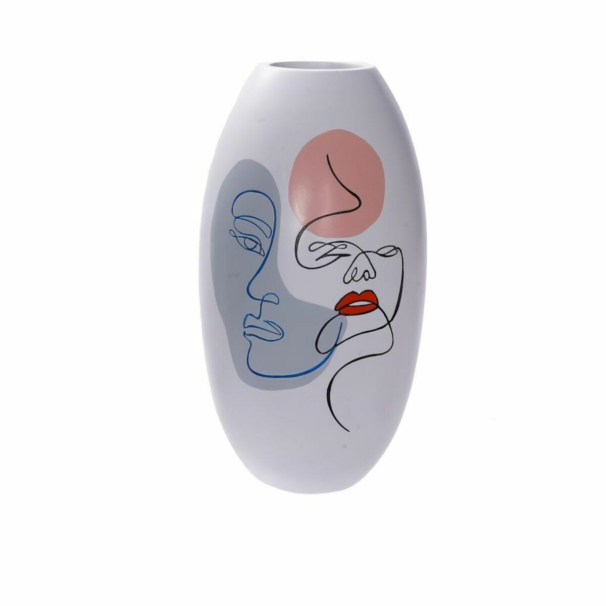 Vaso Dkd Home Decor Viso Bianco Resina Multicolore (20,5 X 20,5 X 38 Cm)