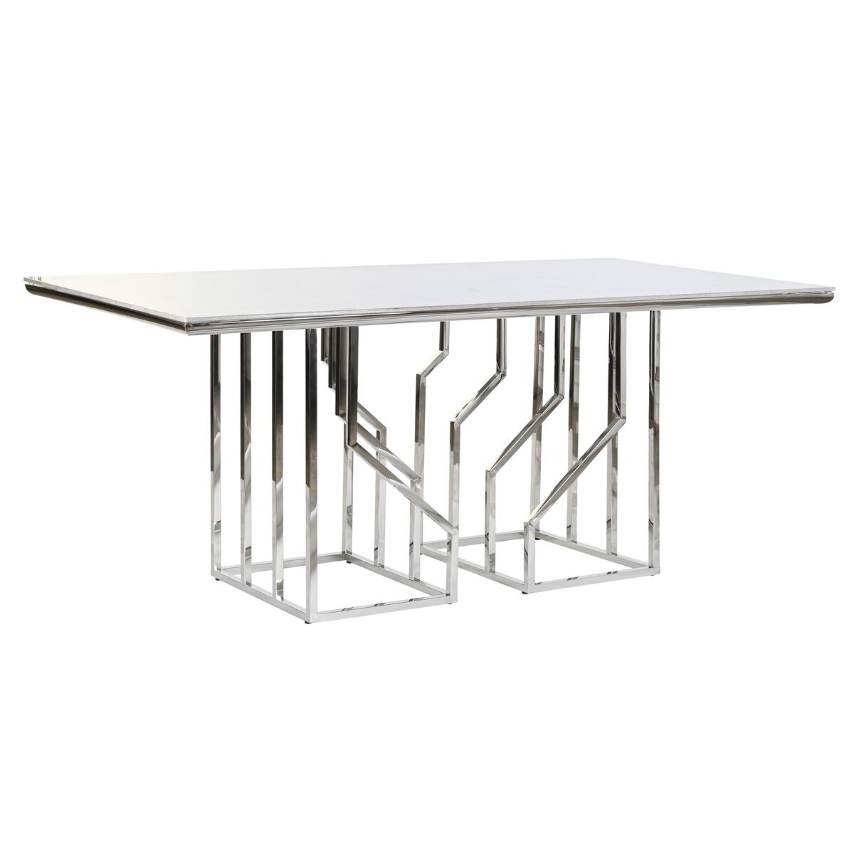 Tavolo Da Pranzo Dkd Home Decor Argentato Cristallo Acciaio (180 X 90 X 75 Cm)