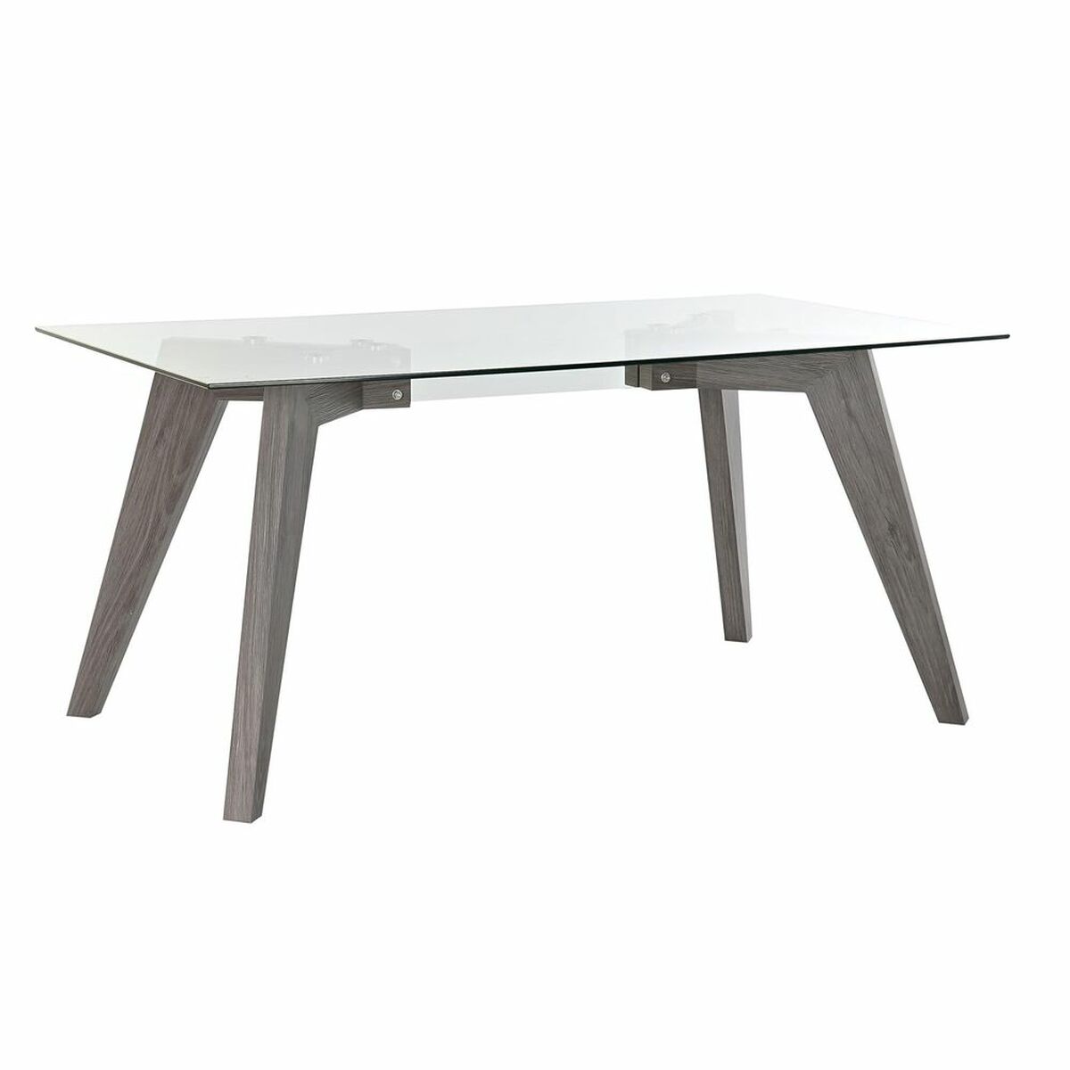 Tavolo Da Pranzo Dkd Home Decor Cristallo Grigio Trasparente Legno Mdf (160 X 90 X 75 Cm)