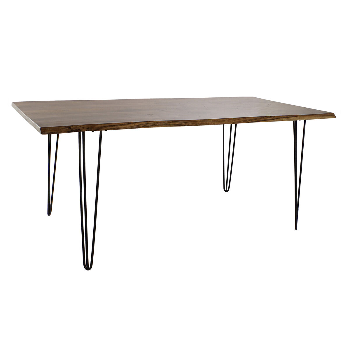 Tavolo Da Pranzo Dkd Home Decor 180 X 87 X 76 Cm Nero Metallo Marrone Legno Di Acacia
