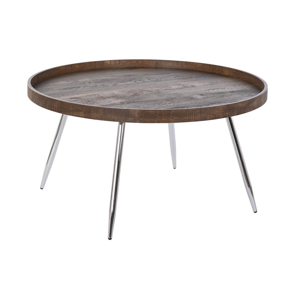 Tavolino Da Caffè Dkd Home Decor Marrone Argentato Metallo Acciaio Legno Mdf 30 X 40 Cm 78 X 78 X 41,5 cm