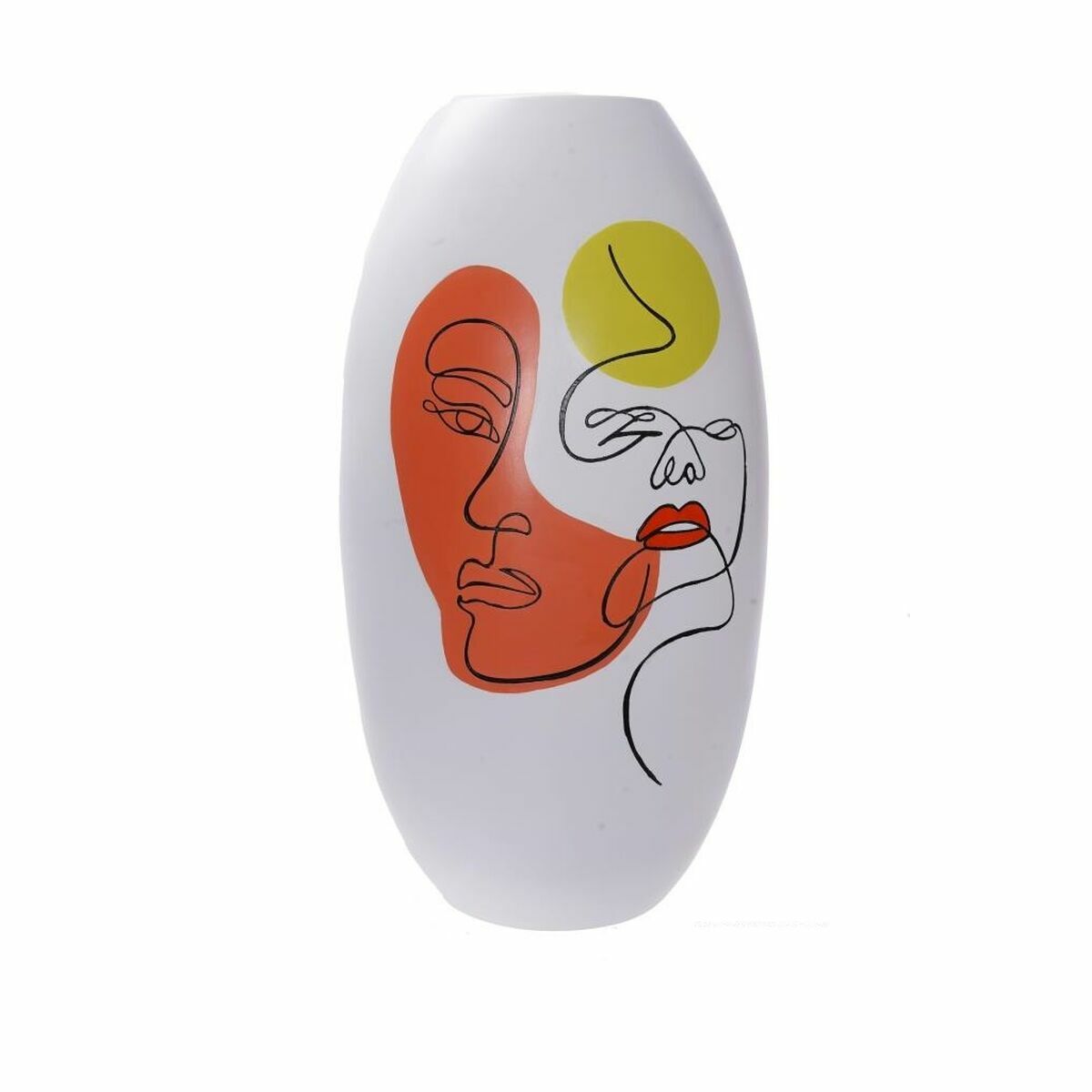 Vaso Dkd Home Decor Viso Bianco Resina Multicolore (20,5 X 20,5 X 38 Cm)