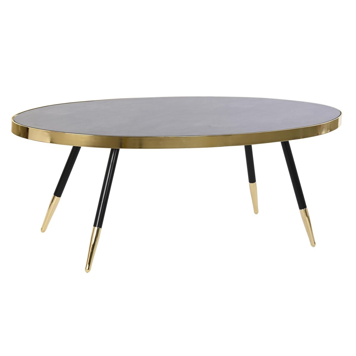 Tavolino Da Caffè Dkd Home Decor Nero Dorato Cristallo Acciaio 110 X 50 X 41,5 cm