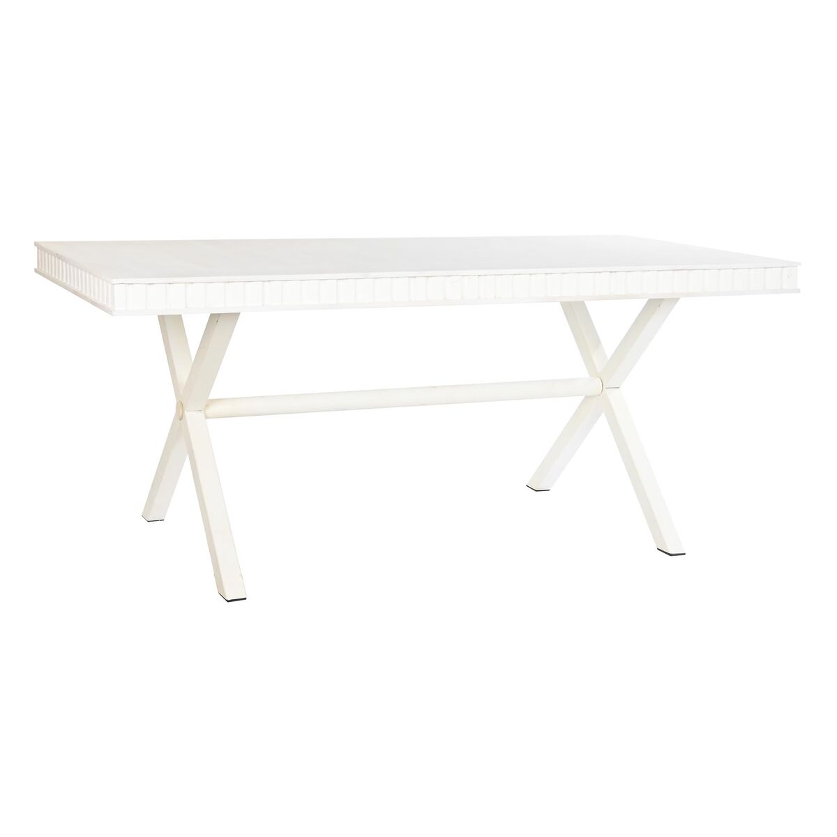 Tavolo Da Pranzo Dkd Home Decor Bianco Metallo Legno Di Mango 180 X 90 X 76 cm