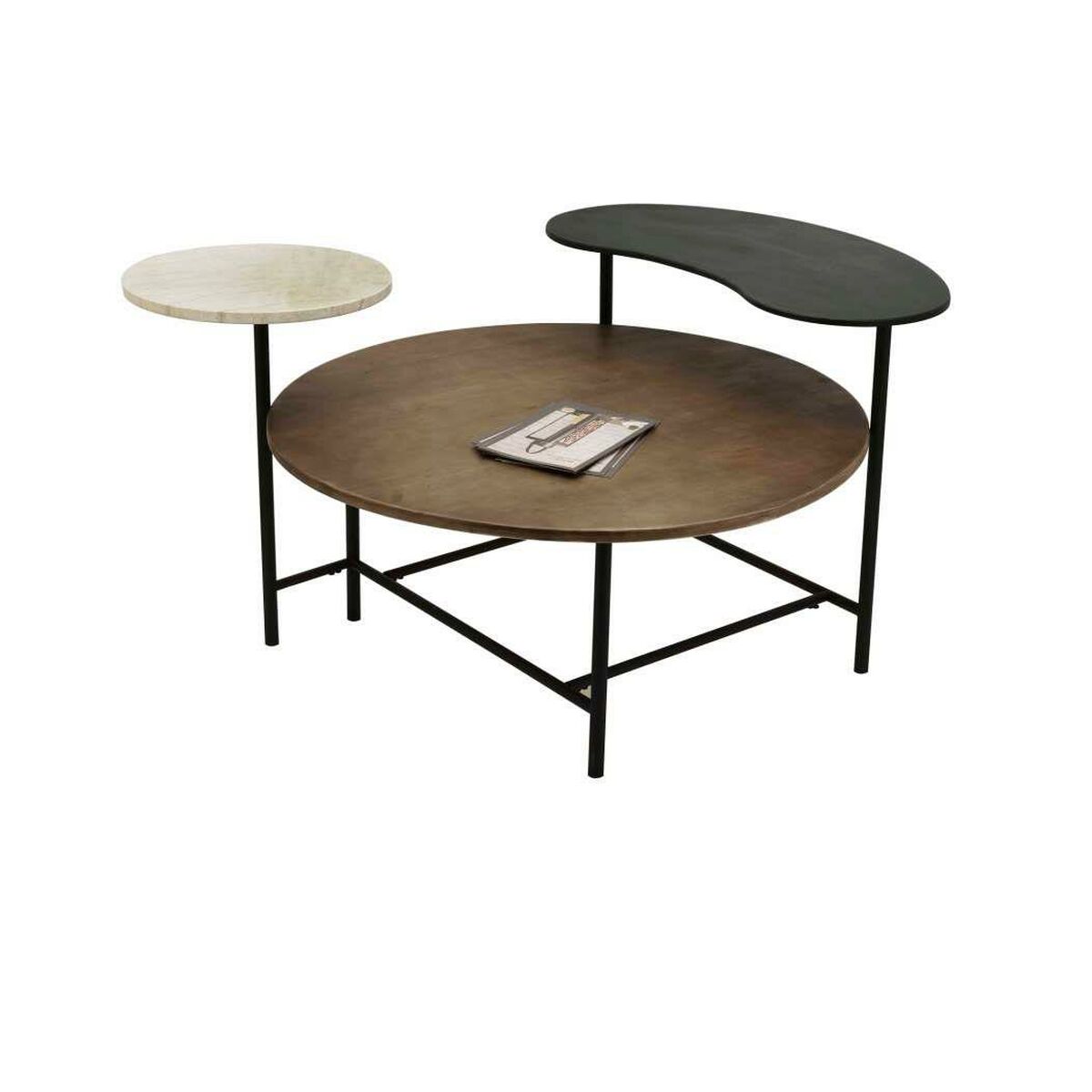 Tavolino Da Caffè Dkd Home Decor 118 X 90 X 61 Cm Metallo Alluminio Legno Mdf