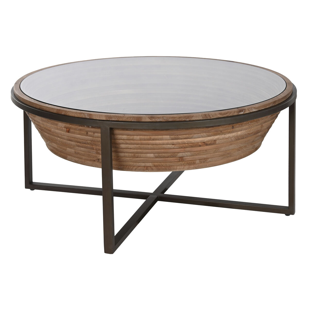 Tavolino Da Caffè Home Esprit Cristallo Legno Di Abete 102 X 102 X 46 cm