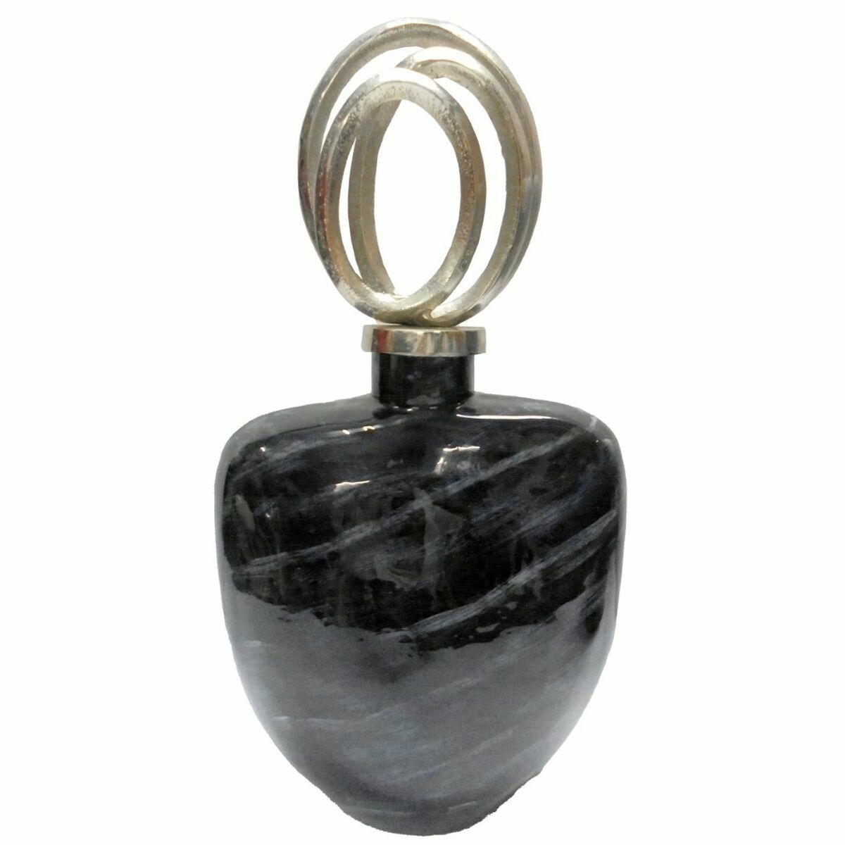 Vaso Dkd Home Decor 28 X 14 X 48 Cm Cristallo Argentato Nero Alluminio Moderno