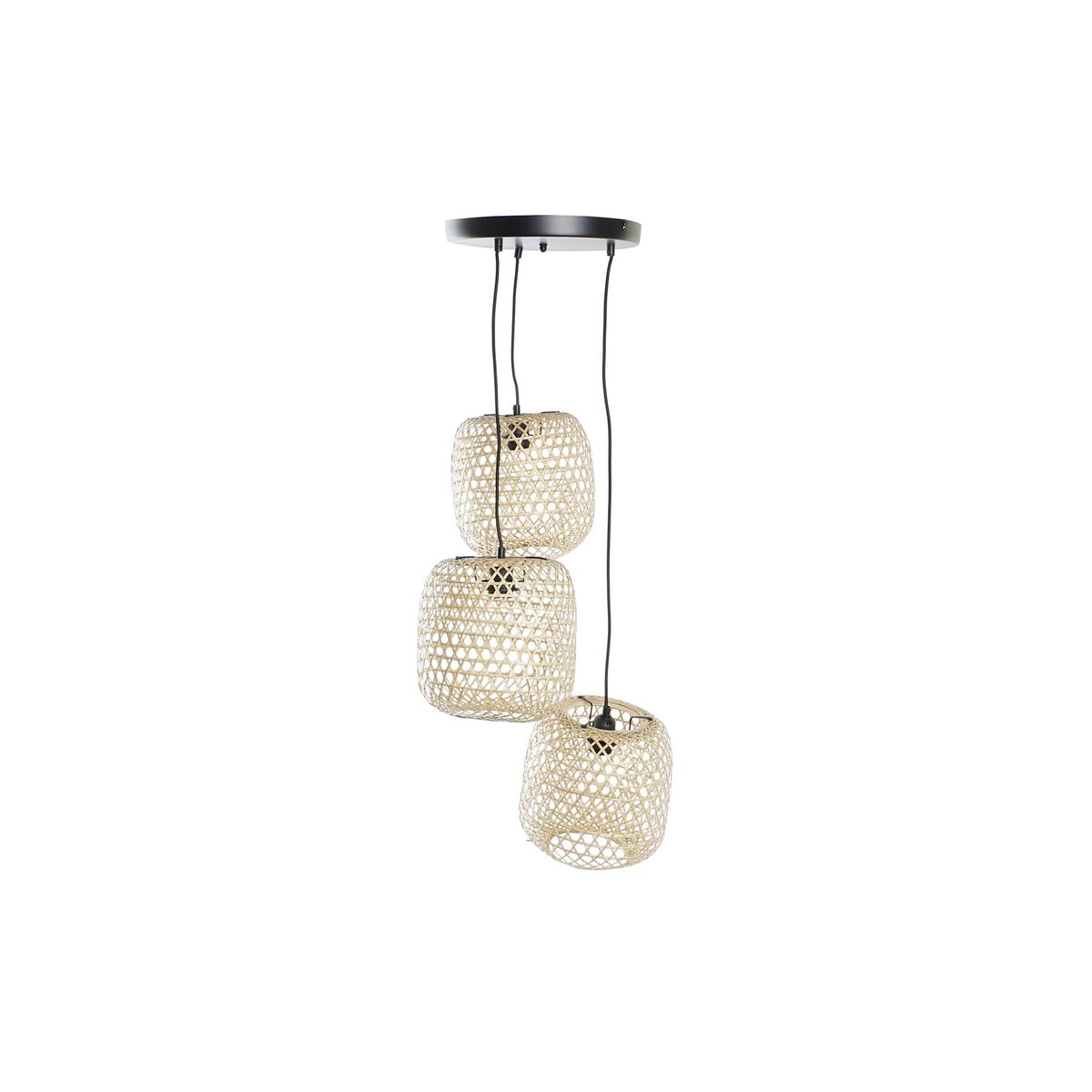 Lampadario Dkd Home Decor 43 X 43 X 100 Cm Nero Marrone Bambù 50 W