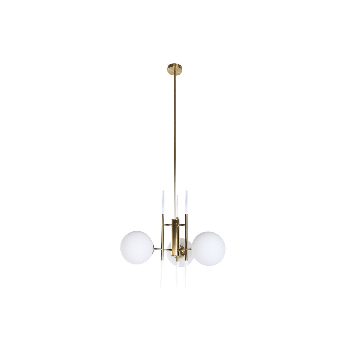Lampadario Dkd Home Decor 64 X 64 X 64 Cm Cristallo Dorato Metallo Bianco 50 W