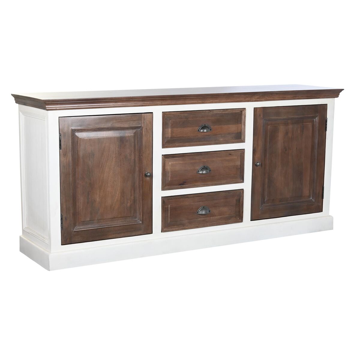 Credenza Dkd Home Decor Bianco Marrone Scuro Legno Di Mango 180 X 46 X 83 cm