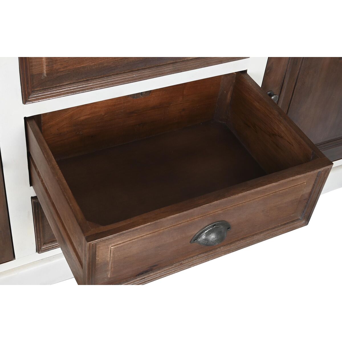 Credenza Dkd Home Decor Bianco Marrone Scuro Legno Di Mango 180 X 46 X 83 cm - Image 4